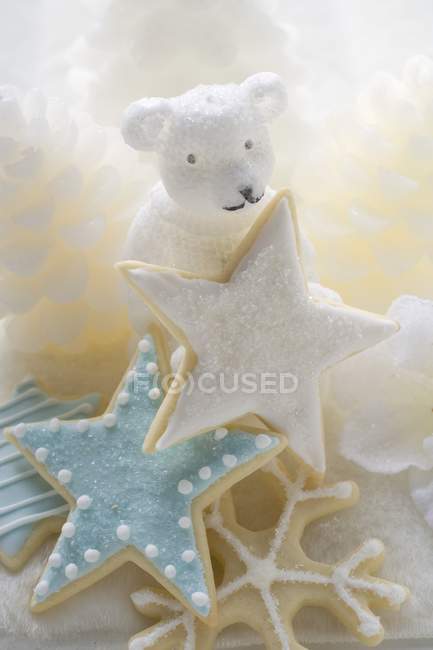 Biscoitos e urso polar — Fotografia de Stock