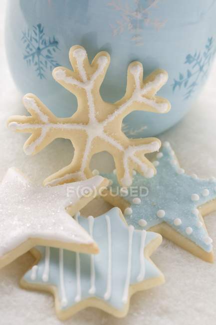 Biscoitos de Natal gelados — Fotografia de Stock