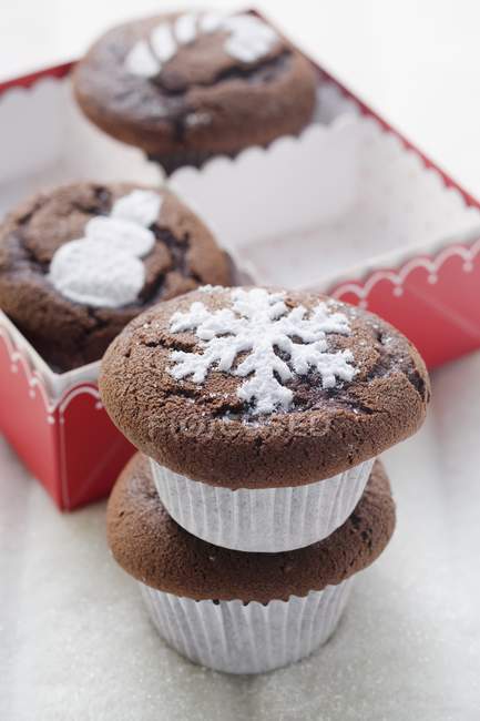 Muffins decorados para o Natal — Fotografia de Stock