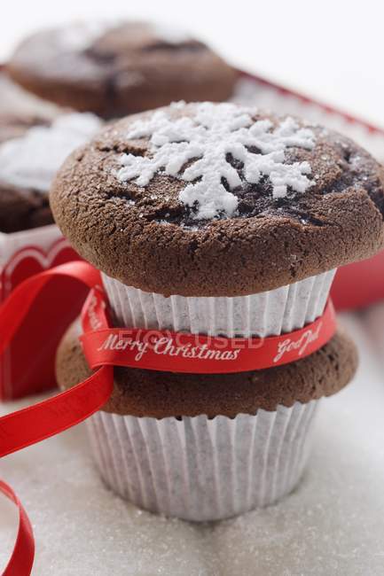 Muffin decorati per Natale — Foto stock