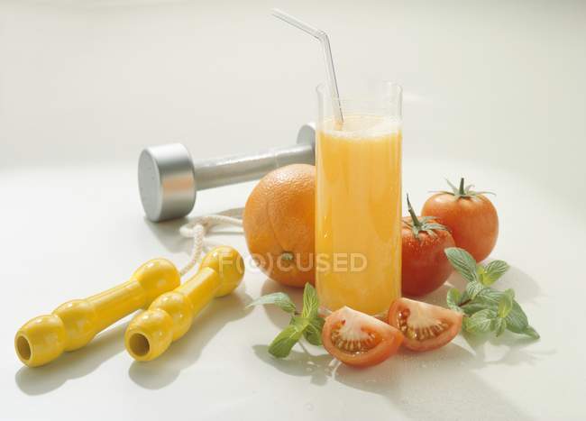 Succo d'arancia fresco — Foto stock