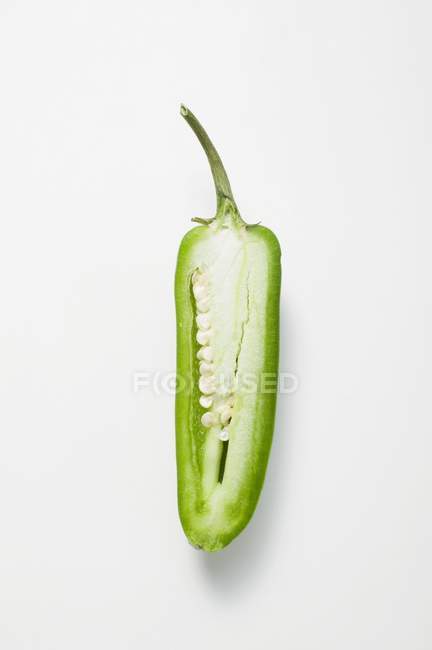 Half green chilli — Stock Photo