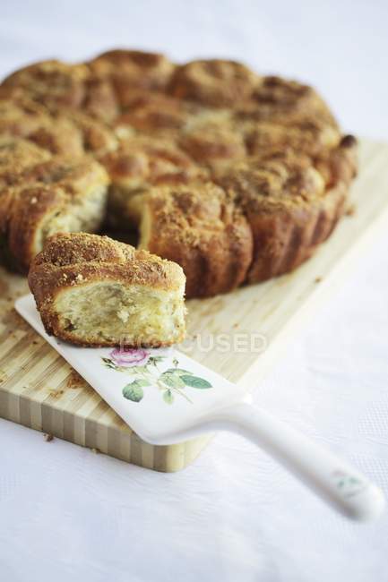 Poppyseed bread on wooden table — Stock Photo