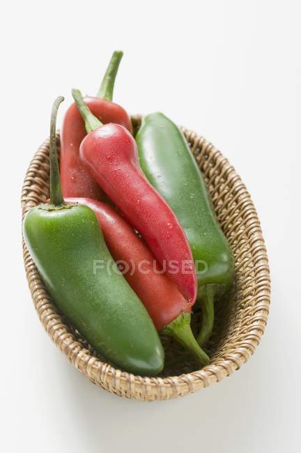 Red and green chillies — Stock Photo