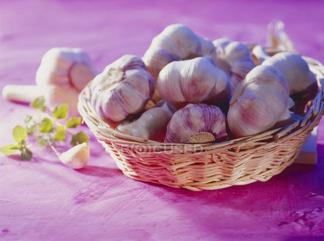 Fresh garlic bulbs — Stock Photo