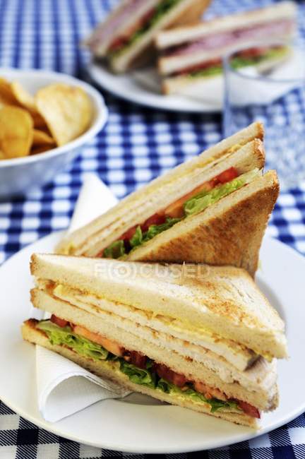 Club sandwich with  chicken — Stock Photo