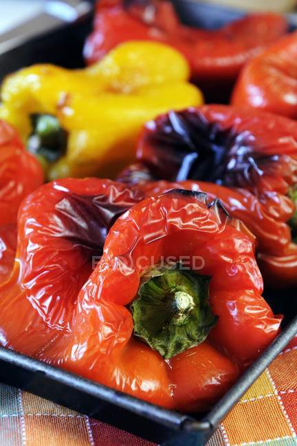 Grilled fresh peppers — Stock Photo