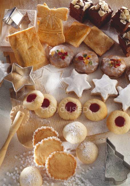 Différents types de biscuits — Photo de stock