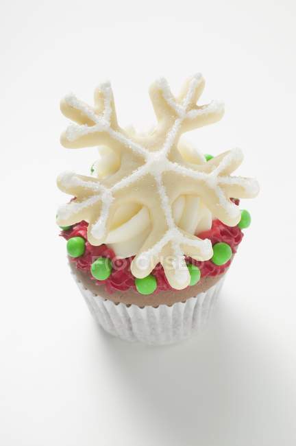 Cupcake décoré pour Noël — Photo de stock