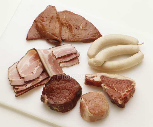 Varios tipos de carne - foto de stock