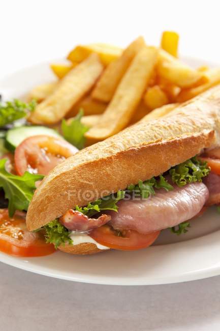 BLT sandwich with chips — Stock Photo