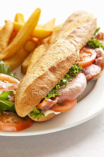 Blt Sandwich mit Pommes — Stockfoto
