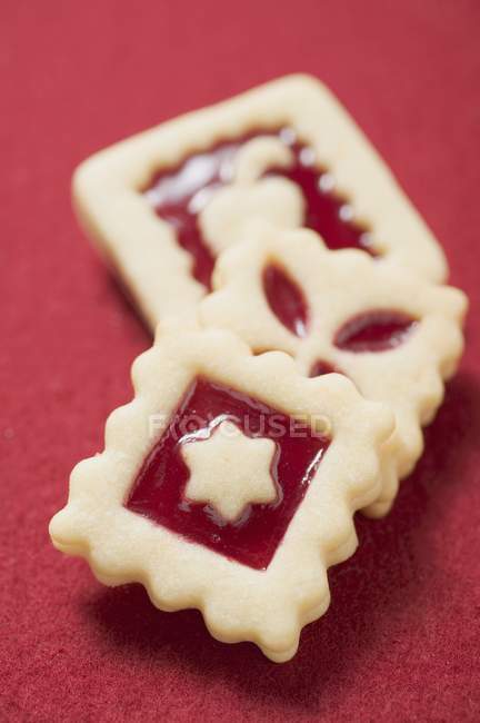 Квадрат jam печиво — стокове фото