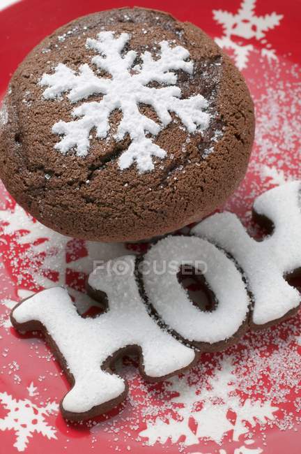 Schokoladenmuffin und Wort hoho — Stockfoto