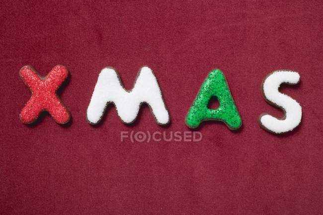 Cookies forming word XMAS — Stock Photo