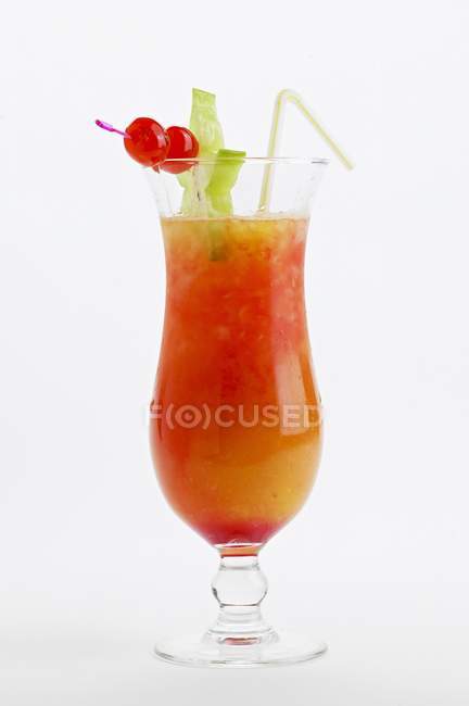 Tequila Sunrise cocktail serving in glass — Stock Photo