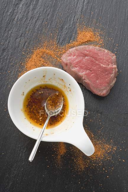 Marinade pour steak de boeuf — Photo de stock