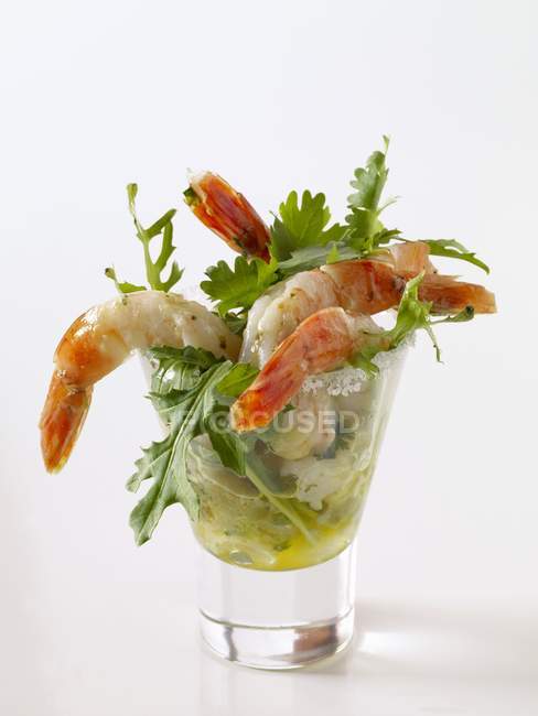 Crevettes frites en verre — Photo de stock