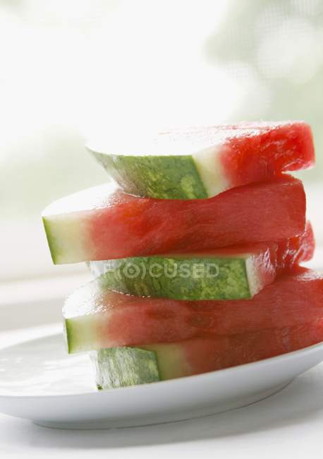Gestapelte Wassermelonenscheiben — Stockfoto