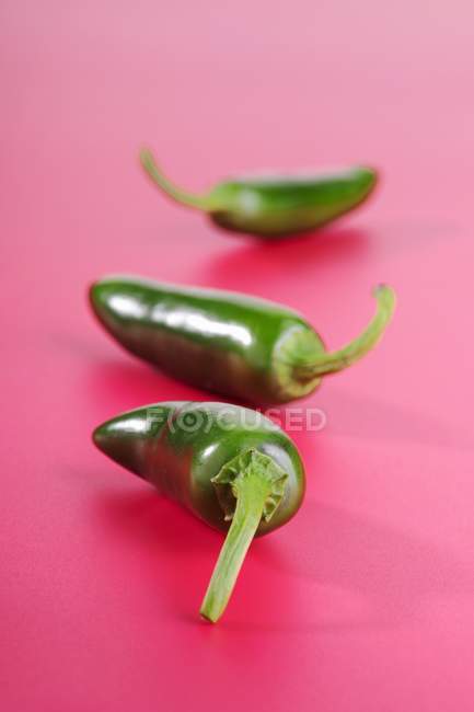 Three jalapeo peppers — Stock Photo