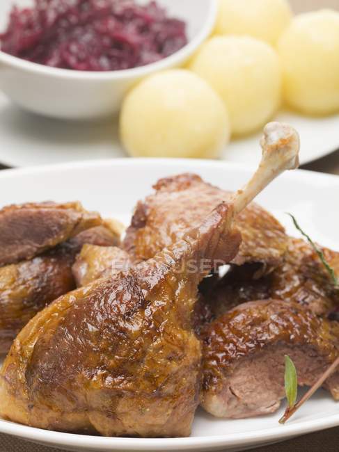 Roasted Duck in dish — Stock Photo