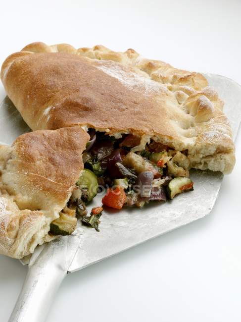 Baked Calzone with vegetables — Stock Photo