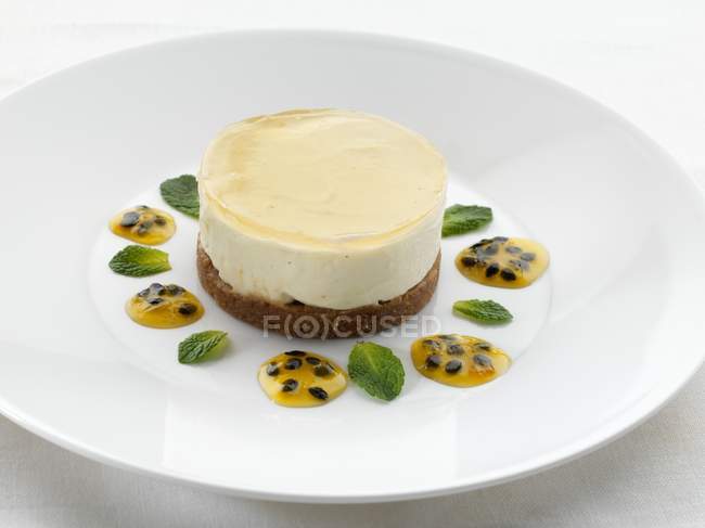 Torta di formaggio di fiori di sambuco sul piatto — Foto stock