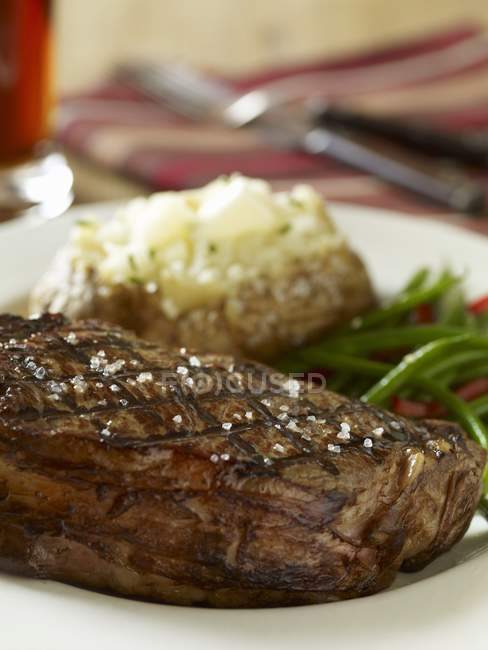 Grilled New York steak — Stock Photo