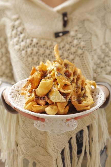 Pasta fritta con miele — Foto stock
