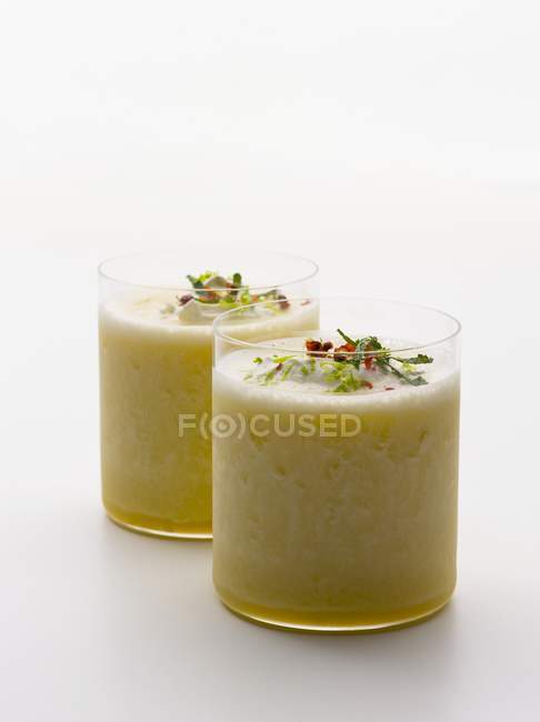 Closeup view of iced pineapple drinks — Stock Photo