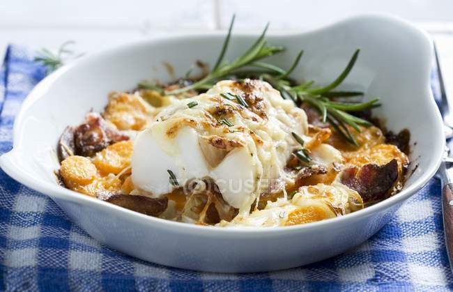 Oven-baked cod fillet — Stock Photo
