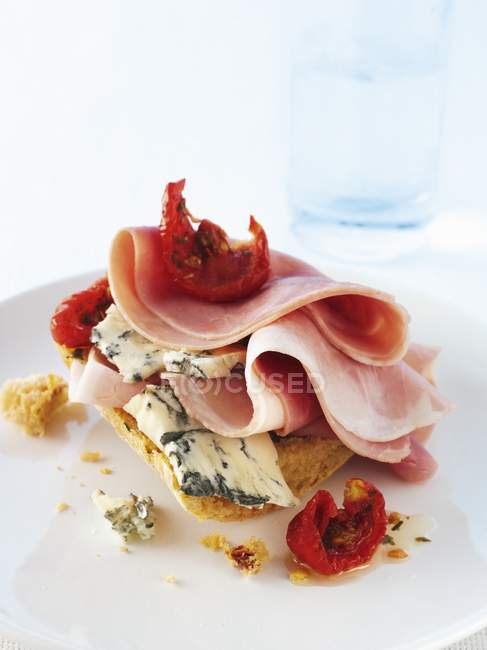 Sandwich with smoked ham — Stock Photo
