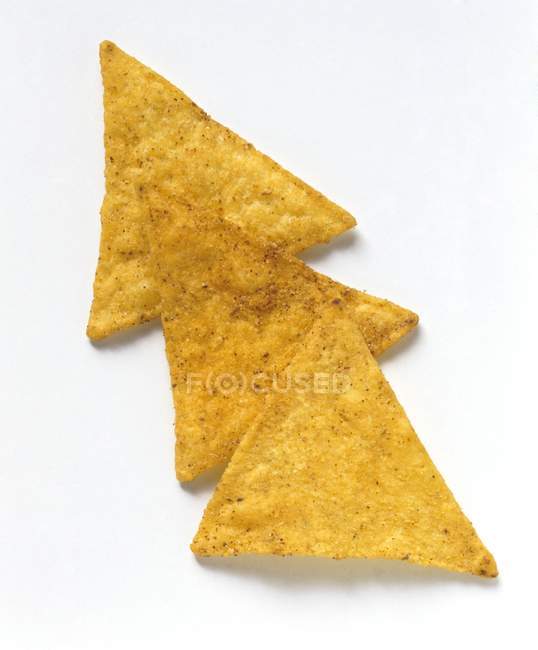 Drei Tortilla-Chips — Stockfoto