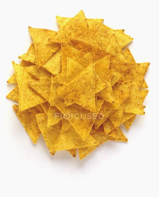 Montón de chips de tortilla - foto de stock