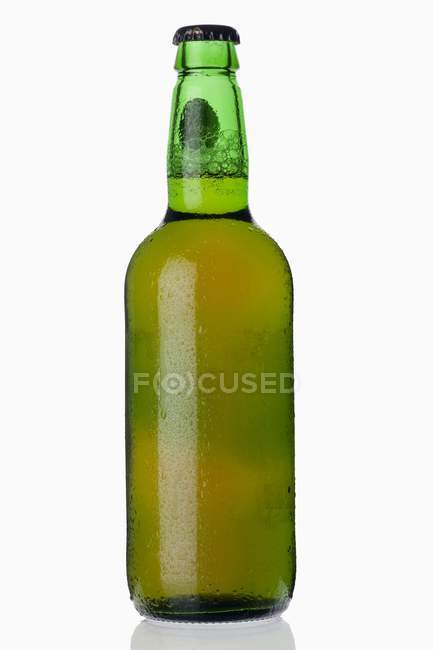 Botella de cerveza refrigerada - foto de stock