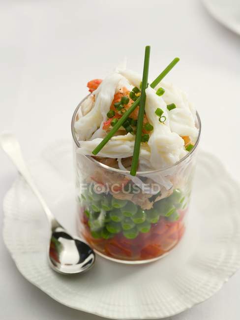 Crab and vegetable salad — Stock Photo