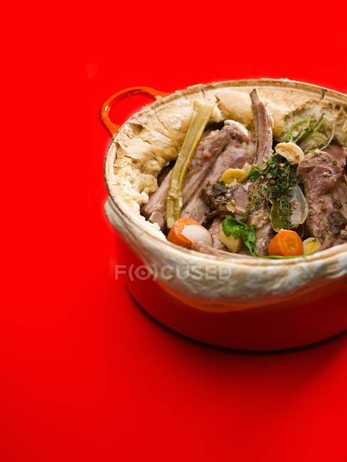 Lamb stew with bread — Stock Photo