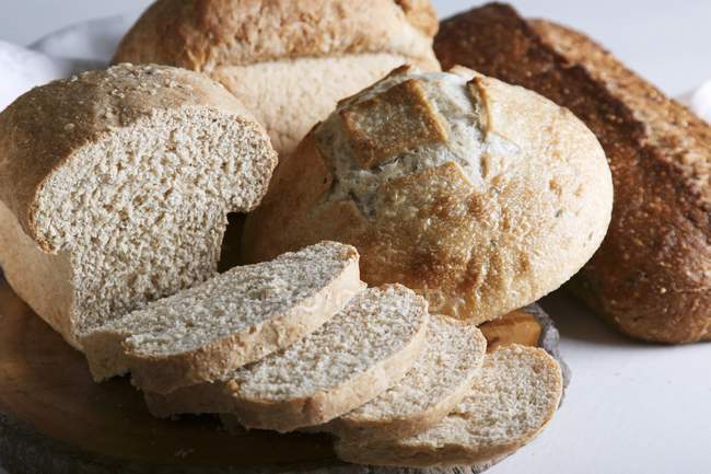Bread on white background — Stock Photo
