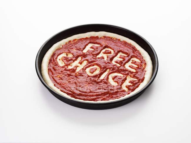 Pizzaunterlage mit Worten — Stockfoto