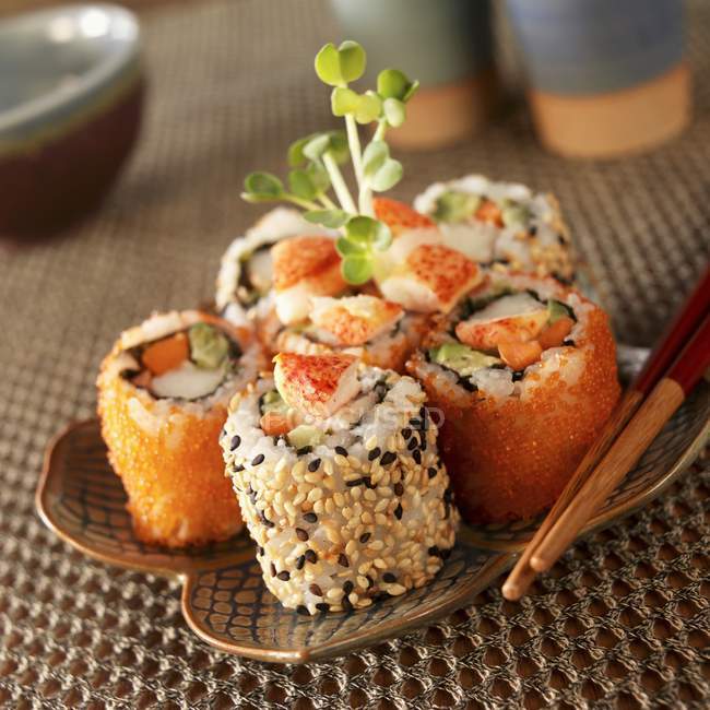 Rotoli di sushi all'aragosta — Foto stock