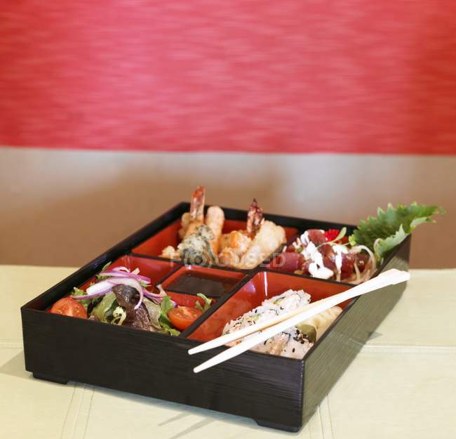 Seafood bento box — Stock Photo