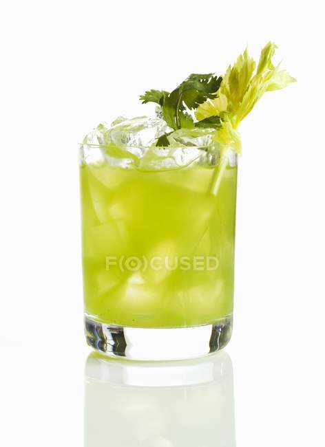 Vodka Lime Cocktail with Celery Garnish — Stock Photo