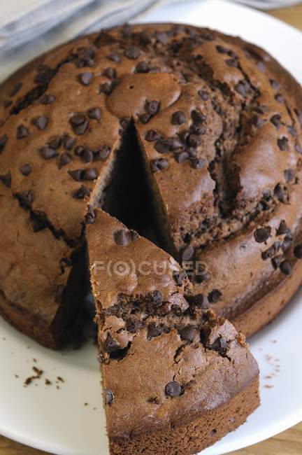 Chocolate chip cake — Stock Photo