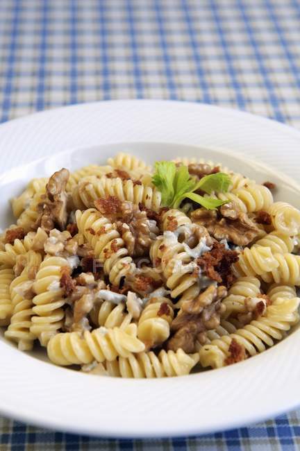 Fusilli pasta with Gorgonzola — Stock Photo