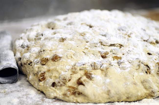 Raisin bread dough — Stock Photo