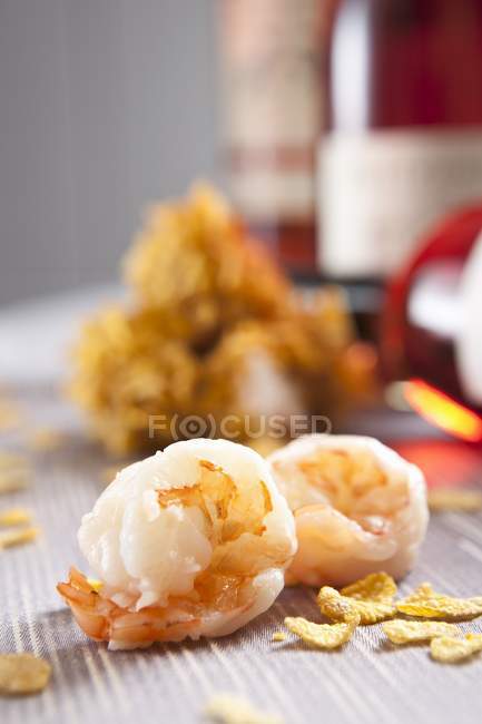 Fried king prawns — Stock Photo