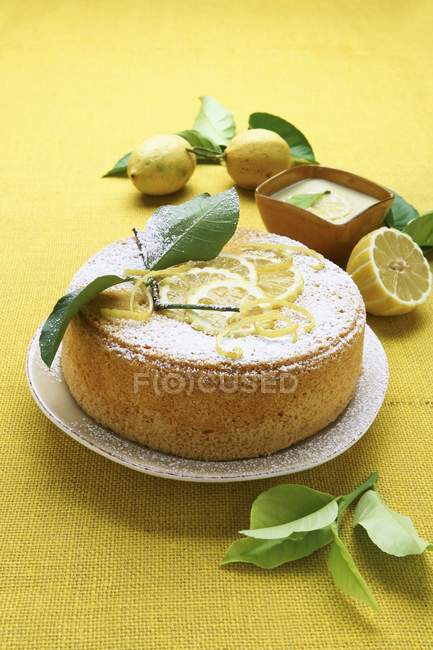 Sand cake with lemon cream — Stock Photo