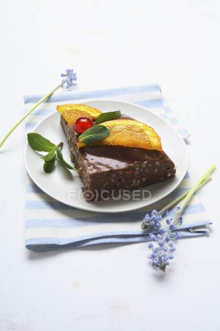 Postre de arroz con chocolate - foto de stock
