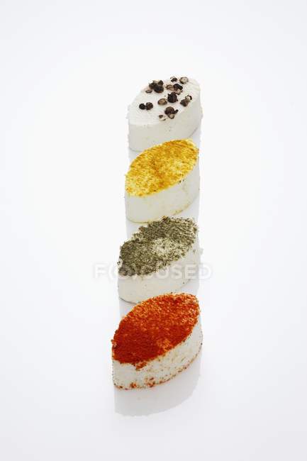 Goat's cheese with spices — Stock Photo