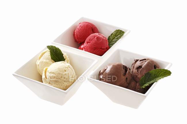 Various flavours of ice cream — Stock Photo